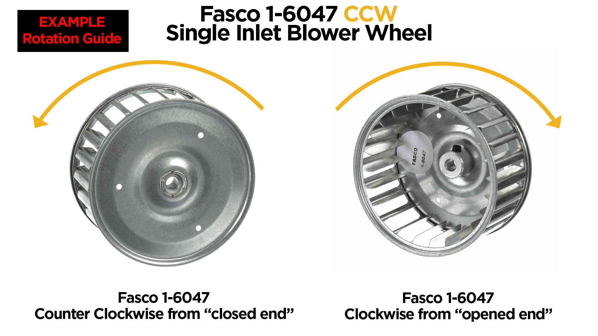 counter clockwise rotation guideline for single inlet blower wheel